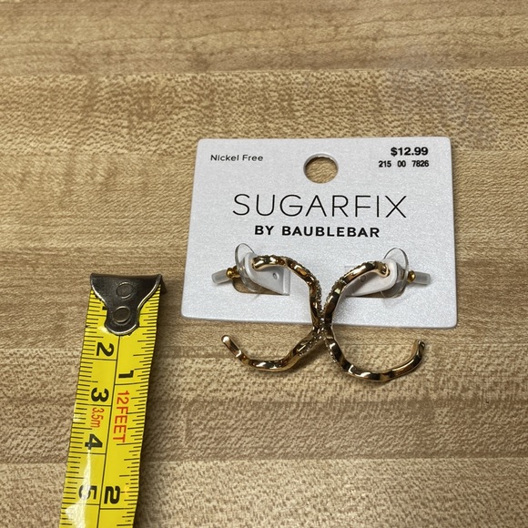 Sugarfix By BaubleBar Gold Zig Zag Crystal Hoop Earrings - BRAND NEW! - Picture 5 of 5